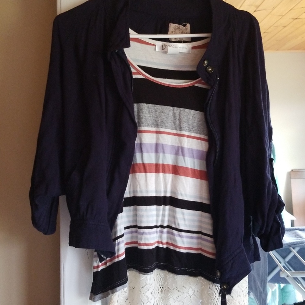 Navy blazer with tank